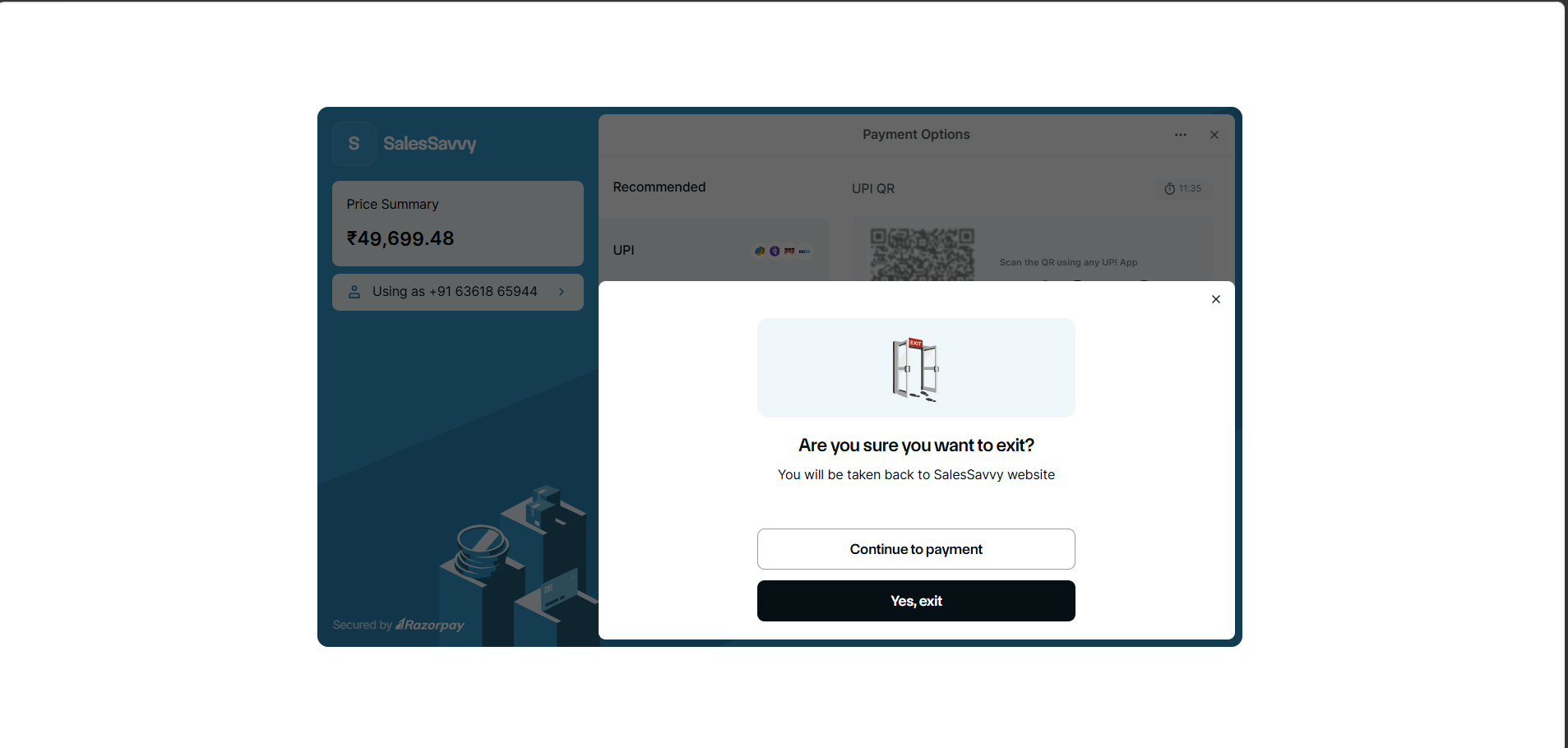 Sales Savvy Login Page